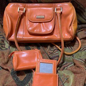 Studio Works Pumpkin Handbag with change purse and compact